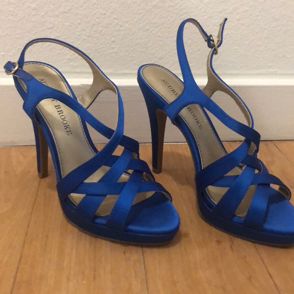 royal blue satin heels
